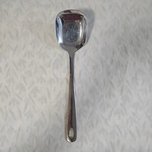Oneida Square Casserole Serving Spoon 9 1/8" Stainless Slotted Hanging Hole